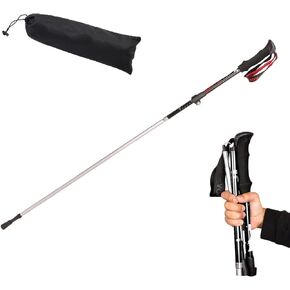 Ultra Light Trekking Hiking Poles Aluminum Alloy Collapsible Outdoor Walking Sticks, Alpenstock for Hiking, Camping, Mountaining, Backpacking