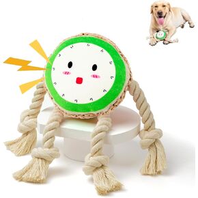 Squeaky Dog Toys for Aggressive Chewers, Tug of War Dog Toy, Puppy Toys to Keep Them Busy, Plush Interactive Dog Toys for Small, Medium and Large Dogs (Orange)