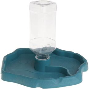 Reprile Food Water Bowl Automatic Turtle Water Botle Tortoise Water Dispenser Feedign Dish for Lizard Chameleon Gecko Reptile Feeder Waterer (Blue)