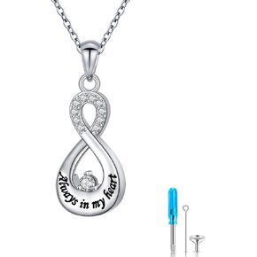 DAOCHONG S925 Sterling Silver Urn Necklace Memorial Ashes Keepsake Exquisite Cremation Simple Bar Bullet Cross Pendant Jewelry