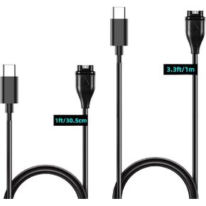 SEVENKA 2-Pack USB-C Charging Cables for Garmin Charger Type Cable, 1m Long & 30cm Short Watch Charging Cords for Garmin Fenix 7 6 5, Vivoactive 5 4 3, Forerunner 935, 245, Vivosport, Vivosmart 5