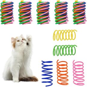 Andiker 30Pcs Cat Spiral Spring, Colorful&Durable Cat Spring Toys Plastic Cat Toys for Indoor Cats Swatting, Biting, Hunting to Kill Time and Keep Fit Cat Interactive Toy for Cats and Kittens (30pcs)