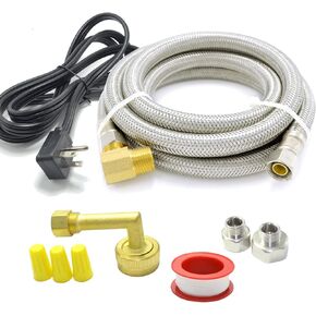TT FLEX Universal Dishwasher Installation Kit,6 Ft Stainless Steel Dishwasher Hose,Burst Proof Water Supply Line with 3/8" Compression Connections