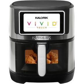Kalorik Air Fryer VIVID TOUCH 5 Quart with High-Resolution Touchscreen, Stainless-Steel