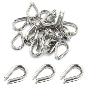 PHITUODA M5 Stainless Steel Thimble for 5/32" - 3/16" Dia Wire Rope Cable Thimbles Rigging-20pcs
