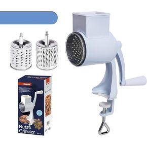 Nut Chopper Grinder, Manual Nut Grinder Multifunctional Dried Fruit Crusher Peanut Masher Nut Chopper Peanut Grinding Device for All Nuts Walnut Pecan 160 double sword white