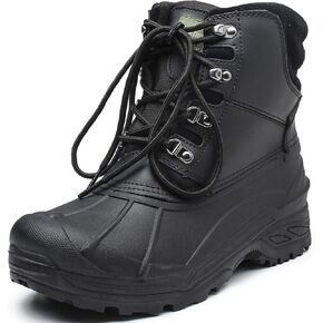 Men's Winter Snow Boots Waterproof Non-Slip Insulated Warm Safe and Durable Outdoor Ski Classic Suede, Non-Slip Rubber Outsole, Cushioned EVA Insoles，Mid-Calf Height Boots