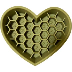 Silicone Slow Feeder Dog Bowls & Cat 2-in-1 Puzzle Dog Bowls Pet Food Bowls Encourages Slow Eating Lick Mat Design, Reduces Gulping, Dishwasher Fit, Ideal for All Breeds (Green Olive)