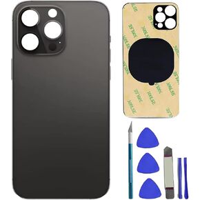 14 Pro Back Glass Replacement for iPhone 14 Pro Rear Back Glass,Compatible with iPhone 14 Pro with Pre-Installed Adhesive + Reparing Toolkit(Space Black)