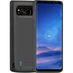 Battery Case for Samsung Galaxy S8, 5000mAh Rechargeable Extended Battery Charging Case, External Battery Charger Case, Backup Power Bank Case with Kickstand