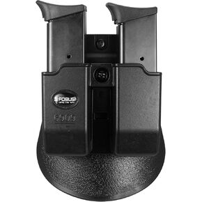 Fobus 6909NDRP Double Mag Pouch, 9mm, 357, & 40 Caliber for Beretta 92 Vertec, Taurus PT100, PT100, PT92, PT99, Roto Paddle, Black