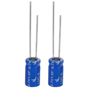 PATIKIL 2 Pcs 2.7V 1F Super Capacitor,0.25 x 0.25 x 0.47" Aluminum Super Capacitors, Winding Type Energy Storage for on Board Backup Energy Storage