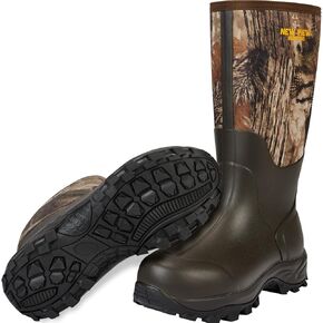 NEW VIEW Waterproof Neoprene Rubber Boots for Men Multi-Season, Camo Hunting Boots for Men, Insulated Warm Rain boots for Gardening Farming Working