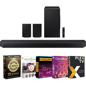 Samsung HQ-Q990D Q-series 11.1.4ch Wireless Soundbar (2024)+Tech Smart Movies Streaming Digital Download + Deco Gear HDMI Cables+ CPS Exclusive 26 Months Premium Extended Protection (BEACH-CPS-262000)