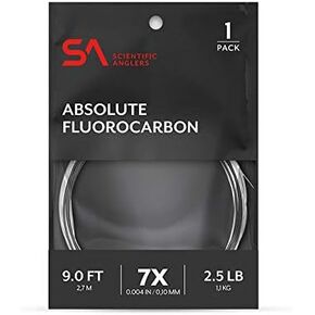 Scientific Anglers Absolute Fluorocarbon Leader 9' Fly Fishing Leader, 3 Pack