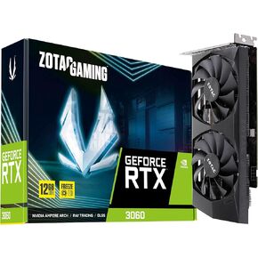 ZOTAC Gaming GeForce RTX™ 3060 12GB GDDR6 192-bit 15 Gbps PCIE 4.0 بطاقة رسومات مدمجة للألعاب، تحكم نشط في المروحة، إيقاف مروحة التجميد، ZT-A30600P-10M in Kuwait