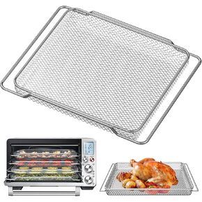1 PCS Air Fryer Basket for Breville BOV900BSS Smart Oven Air Fryer Pro,16.5"D x 11.8"W x 1.1"H Food Grade Steel Mesh Baskets Accessories Tray for Breville Air Fryer Toaster Oven, Microwave Oven