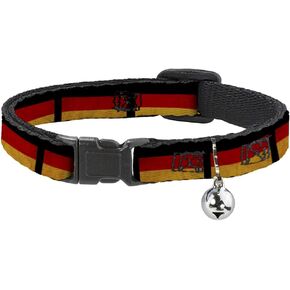 Buckle-Down Cat Collar Breakaway German Flag Distressed 8 to 12 Inches 0.5 Inch Wide