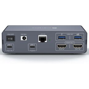 محطة إرساء USB C Thunderbolt 3 لأجهزة الكمبيوتر المحمول مع شاشة HDMI مزدوجة 4K60 هرتز 12 في 1 USB C HUB مع منافذ USB 3.2 بسرعة 10 جيجابت في الثانية ومنفذ إيثرنت بسرعة 1000 ميجا بت في الثانية لأجهزة Dell XPS وHP وLenovo وغيرها in Kuwait