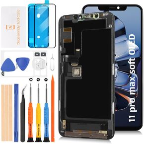 Soft OLED 11 Pro Max LCD Screen Replacement for iPhone 11 Pro Max 6.5 inch [Soft OLED,NOT LCD] 3D Touch OLED LCD Display Touch Digitizer Screen Assembly A2218 A2161 A2220 with Repair Tools