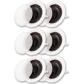 Acoustic Audio HTI6c in Ceiling 6.5" Speaker 3 Pair Pack 2 Way Home Theater 1500W HTI6c-3PR