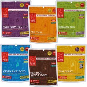 GOOD TO-GO Ridgeline Food Kit - 6-Meal Sampler | Camping Food, Backpacking Food | Just Add Water Meals, Backpacking Meals | Dehydrated Meals Taste Better Than Freeze Dried Meals