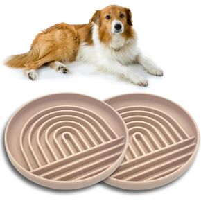 Slow Feeder Dog Bowl,Silicone Slow Feeding Dog Bowls with Bottom Suction Cup for Fast Eaters Puzzle Puppy Slow Food Dish Non-Slip Slow Feeders Bowl for Large Small Dogs (Pink)