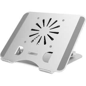 Laptop Cooler Stand, 17in Elevatable Foldable Laptop Cooling Pad with USB Base Fan, Portable Aluminum Alloy Laptop Accessories for Office Library