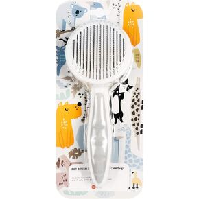 HONEY CARE Magic Pet Brush, Soft Teeth, for Both Dog and Cat, Greyish White, A51