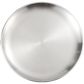 26cm / 10.24" Stainless Steel Plates Dishes Saucer Metal Stackable Serving Plates Outdoor Camping Home Food Tray Round Dinnerware Hiking Backpacking Travel Portable Durable Tableware