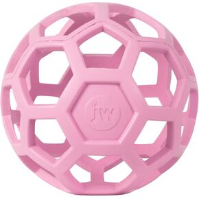 JW Pet HOL-ee Roller™, Dog Toy Puzzle Ball, Natural Rubber, Medium (4.5" Inch Diameter), Pink in Kuwait