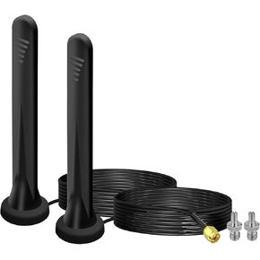 5G Antenna LTE Band 15dBi SMA TS9 Antenna External Omnidirectional Network Antenna with Magnetic Base 4G Signal Booster Omnidirectional with RG174 Cable, WiFi Antenna for/4G/5G/GSM/GPRS Router-2pcs