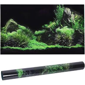 Aquarium Background, Fish Tank Undersea Seafloor Water Grass Poster Underwater Ocean Sticker 3D PVC Adhesive Wallpaper Decoration Aquatic Plant Backdrop Paper Picture Landscape Image Reptile Habitat