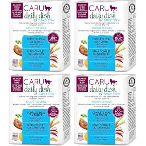 Caru - Daily Dish Turkey Stew - Healthy Functional Wet Dog Food or Food Topper - 12 oz Cartons - Pack of 4