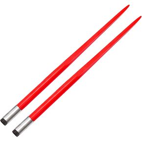 GAOMON Hay Spear 49" Bale Spear 4000 lbs Capacity, Quick Attach Square Hay Bale Spears, Hay Handing Equipment, Bale Hay Spike with Hex Nut & Sleeve for Kubota Bobcat Buckets Tractors Loaders, 1 Pair