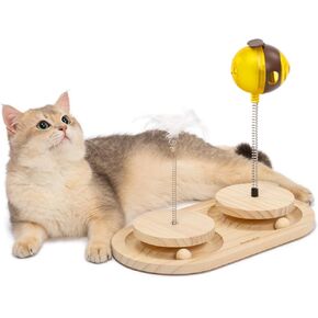MEWOOFUN Cat Toy, Interactive Cat Toys for Indoor Cats and Kittens, Cat Treat Toy with Circle Ball Track
