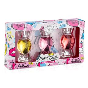 SCENTED THINGS Crush Body Spray Girl Perfume, Eau De Parfum Teen Girl Gifts, Heart-Shaped Bottles, 4 Piece Set