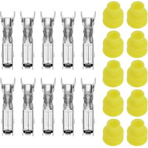 The Lord of the Tools 10 Sets Automotive Connector Contacts Female Crimp Terminal 344113-1 Wire Seals 347874-1 Compatible with TD5 Engine ECU 18/36 Way Econoseal ECU