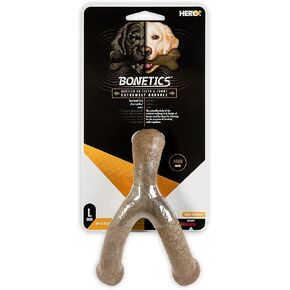 Hero | Bonetics Wishbone | Dog Bones | Puppy Bones | Dog Bones for Large Dogs, Up to 65 lbs (Wood Scent)