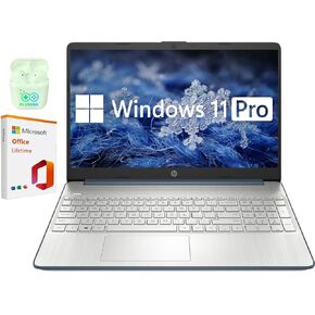 HP 15.6" Business & Student Laptop Computer, Intel Core i5, Windows 11 Pro Laptop with Microsoft Office Lifetime License, Plusera Earphones (Intel Core i5, 32GB RAM | 1TB SSD)