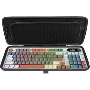Linkidea Hard Travel Case for Compact 90%-96% Keyboard, Computer 100 Key Wireless/Wired Keyboard Carrying Case Protective Storage Box Bag, Compatible with RK Royal KLUDGE S98 Keychron Q5 Pro