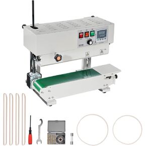 VEVOR Continuous Bag Band Sealing Machine, 0.24-0.47 in/6-12 mm Seal Width, Vertical Band Sealer Machine with Digital Temperature Control, Carbon Steel Bag Sealer for 0.02-0.8 mm Plastic Bags Films