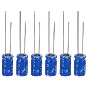 PATIKIL 6 Pcs 2.7V 1F Super Capacitor,0.25 x 0.25 x 0.47" Aluminum Super Capacitors, Winding Type Energy Storage for on Board Backup Energy Storage