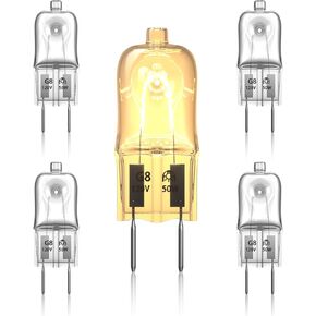 G8 Light Bulbs for GE Microwave Light Bulbs Under Hood, Oven Light Bulb Replacement Appliance Bulb, G8 Base Bulb 50W 120V for WB08X10051 WB08X10057, 5-Pack