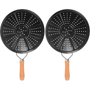 YARDWE Heat Diffuser for Gas Stove, 2pcs Heat Diffuser Plate Heat Induction Diffuser with Handle, Cookware Induction Hob Heat Diffuser for All Stove (8. 6inch/ 22cm)