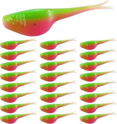 Split-Tail Crappie Lures - 24pcs Soft Plastic Lures for Bluegill, Panfish, Trout, Bass in Kuwait