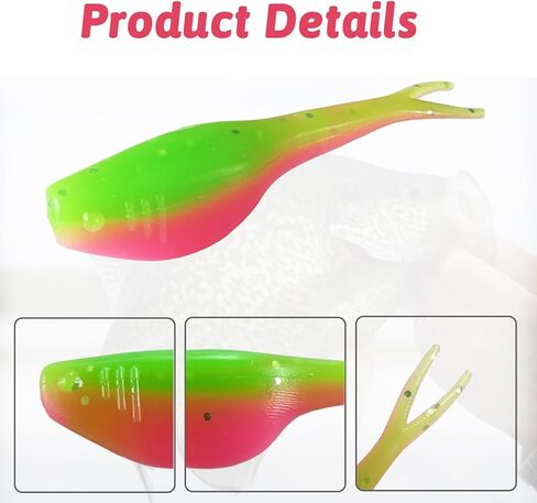 Split-Tail Crappie Lures - 24pcs Soft Plastic Lures for Bluegill, Panfish, Trout, Bass in Kuwait