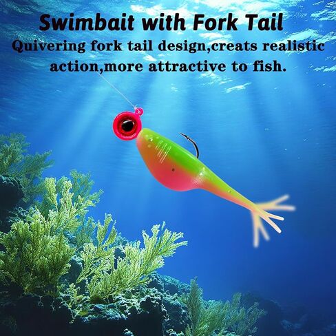 Split-Tail Crappie Lures - 24pcs Soft Plastic Lures for Bluegill, Panfish, Trout, Bass in Kuwait