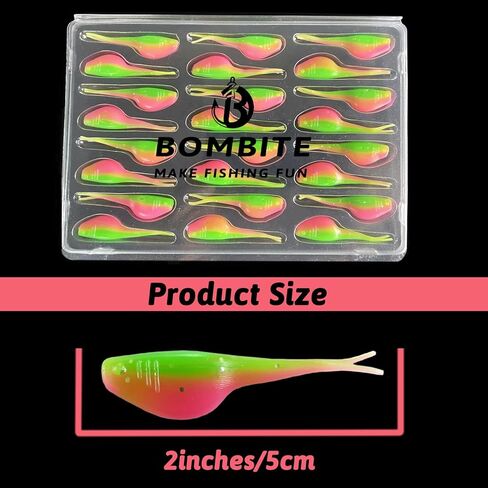 Split-Tail Crappie Lures - 24pcs Soft Plastic Lures for Bluegill, Panfish, Trout, Bass in Kuwait