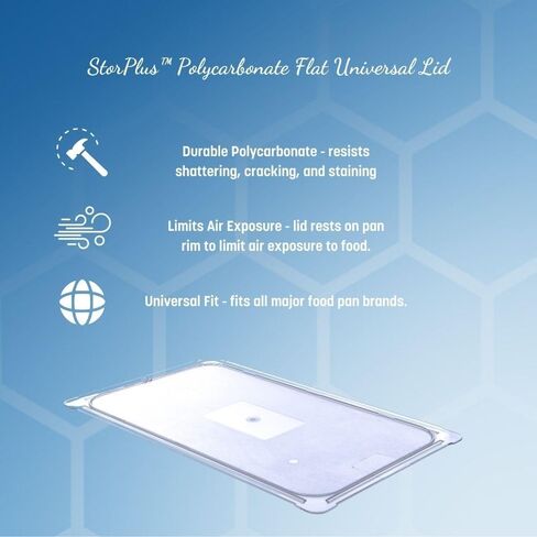 منتجات Carlisle FoodService 10211U07 StorPlus غطاء وعاء الطعام ذو الحجم الكامل من البولي كربونات بمقبض عالمي، شفاف in Saudi Arabia